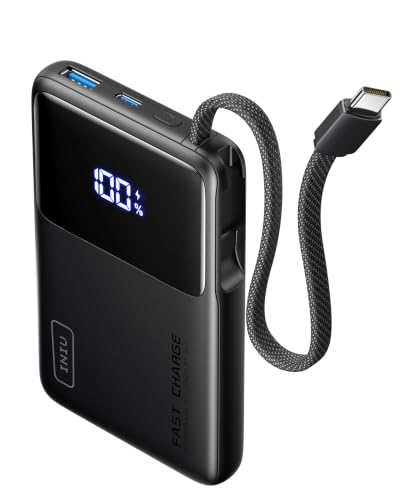 INIU Portable Charger, Smaller 45W Fast Charging Power Bank, 10000mAh Black