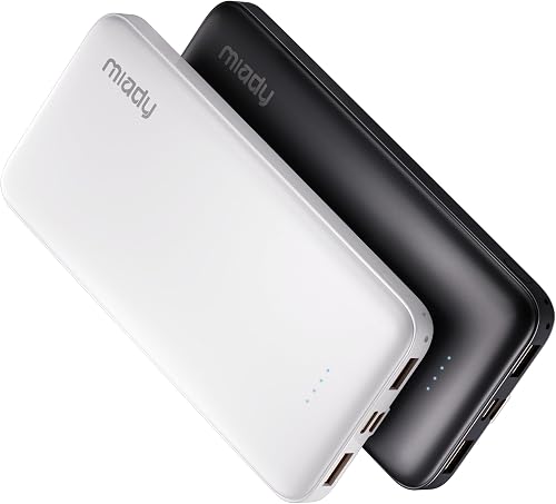 Miady 2-Pack 10000mAh Dual USB Portable Charger, Type-C Charging Power — Build quality and design details up close